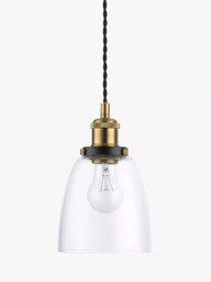 John Lewis Glass Ceiling Light Clear / Brass 70145419 Rrp £40.00