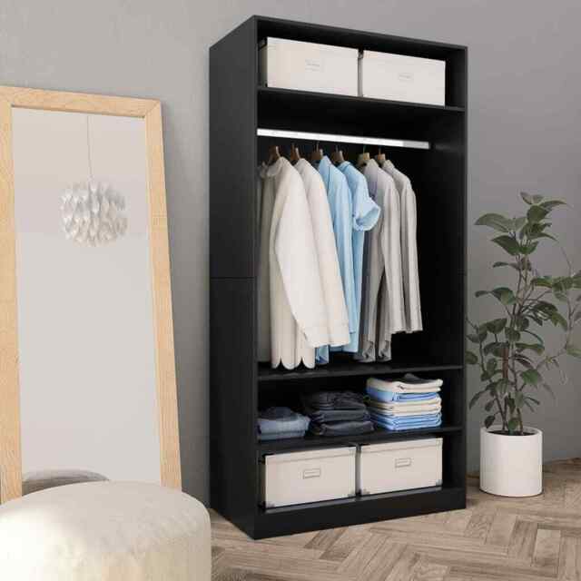 Wardrobe Black 100x50x200 Cm Engineered Wood Vidaxl