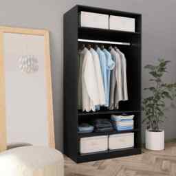 Wardrobe Black 100x50x200 Cm Engineered Wood Vidaxl
