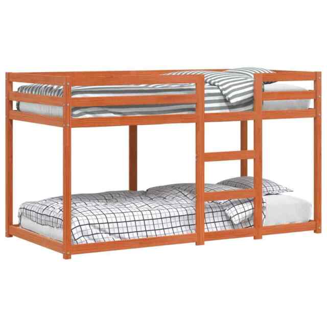 Bunk Bed Wax Brown 90x190 Cm Solid Wood Pine Vidaxl