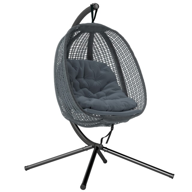 Outsunny Hanging Swing Chair W/ Thick Cushion, Patio Hanging Chair,
