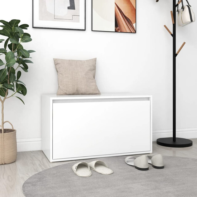 Hall Bench 80x40x45 Cm White Engineered Wood Vidaxl