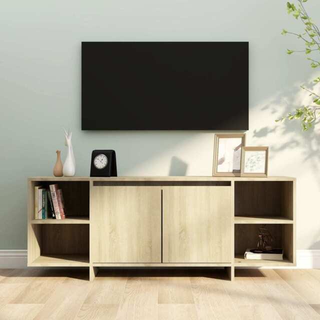 Tv Cabinet Sonoma Oak 130x35x50 Cm Engineered Wood Vidaxl