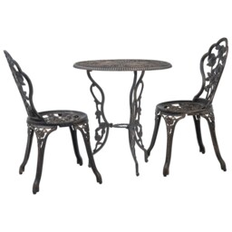 Bistro Bench Patio Outdoor Bench Cast Aluminium 100cm Multi Colours