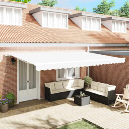 Retractable Awning White 500 X 300 Cm Fabric And Metal Vidaxl