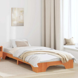 Bed Frame Wax Brown 207 X 87 X 17 Cm Solid Pine Wood Vidaxl