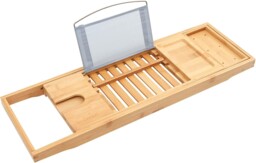 Wooden Bamboo Bath Caddy Tray Bathtub Board Bath Shelf Wine Tablet