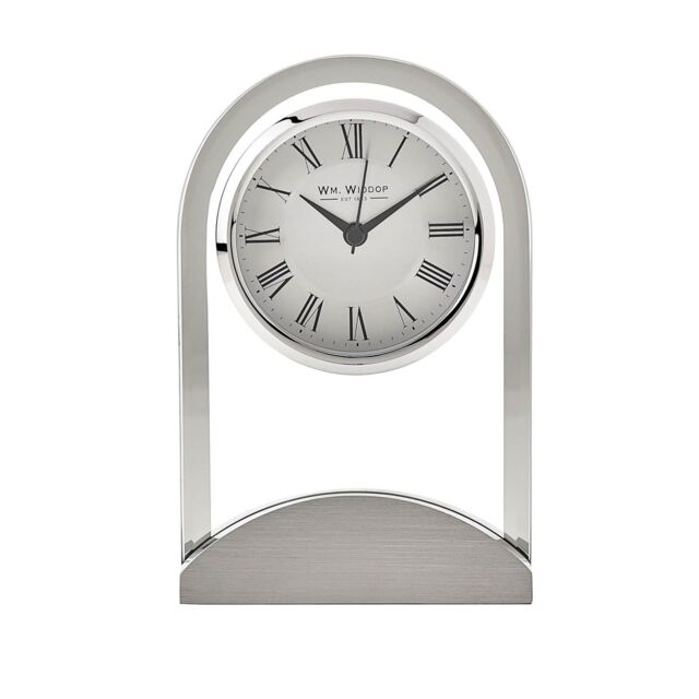 Widdop Glass Panel Aluminium Base Mantle Clock W2911