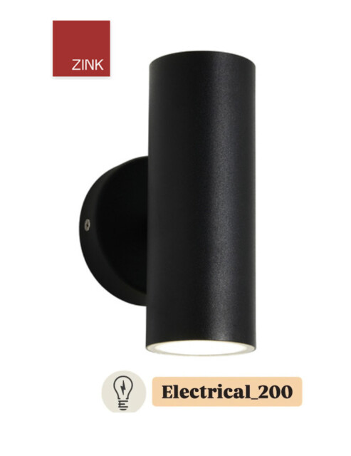 Zinc Leto Integrated Led Stainless Steel Up & Down Light Ip44 2 X 4w