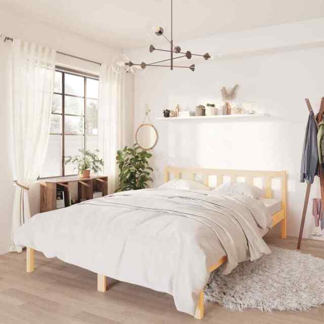 Bed Frame Solid Pinewood 140x200 Cm Vidaxl