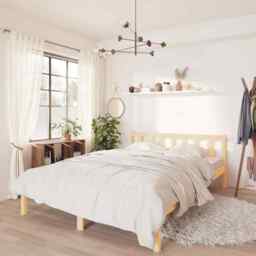 Bed Frame Solid Pinewood 140x200 Cm Vidaxl