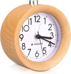 Wood Analogue Alarm Clock Non Ticking Sweep Crescendo Alarm Backlight