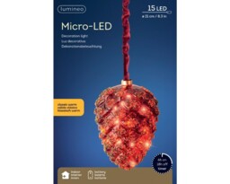 Lumineo 15cm Red Pinecone Micro Led Light Classic Warm Christmas