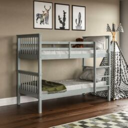Bunk Bed High Sleeper Solid Pine Wood Frame Ladder Slats Single 3ft
