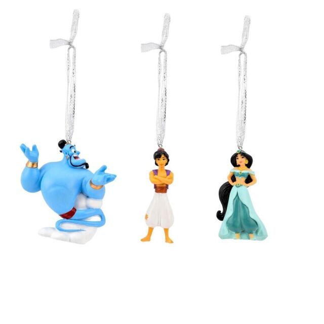 Disney Set Of 3 Aladdin Genie, Jasmine Christmas Tree Hanging