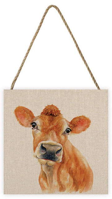 Jane Bannon - Jennifer - Cow - Wooden Block Wall Art 20 X 20 X 3cm