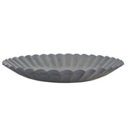 Metal Candle Tray Medium Grooved Grey By Ib Laursen