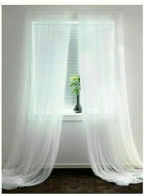 Ikea Lill One Piece Curtain Sheer Net Fabric 1 Long Length White