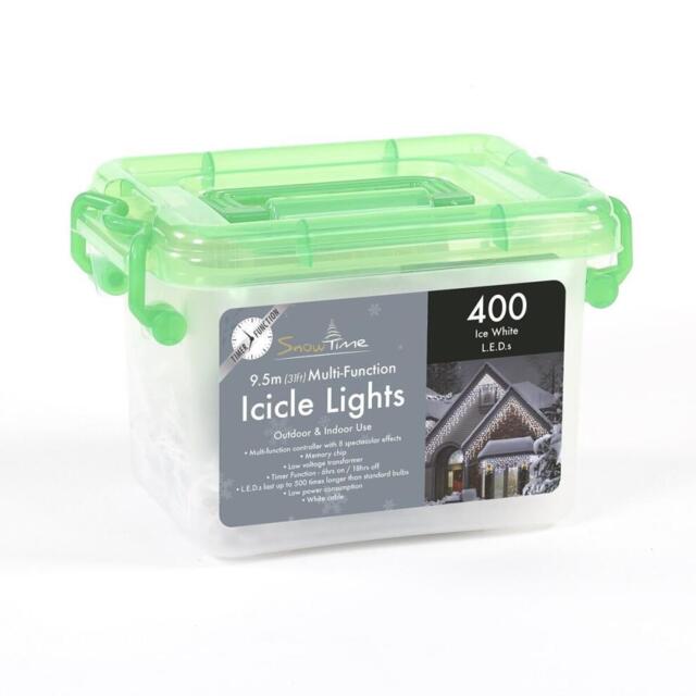 Christmas Icicle Lights Outdoor Indoor 400 Led Multi Function Timer