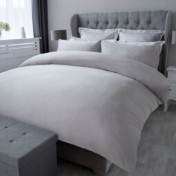 Belledorm Staten Island 300 Tc Cotton Duvet Cover Set, Platinum, King