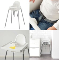 Ikea Antilop High Chair With Tray - Silver/white
