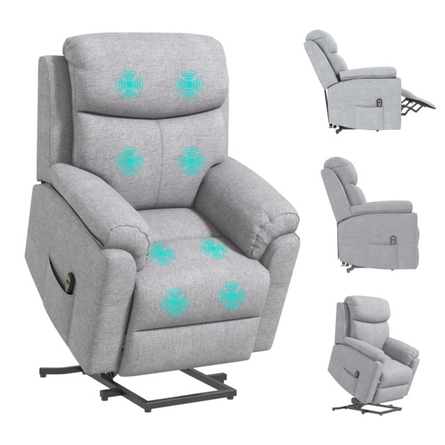 Homcom Power Lift Chair Electric Riser Recliner With Remote Control,