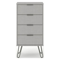 Augusta Chest Hair Pin Legs 4 Drawer Narrow Grey Stylish Storage