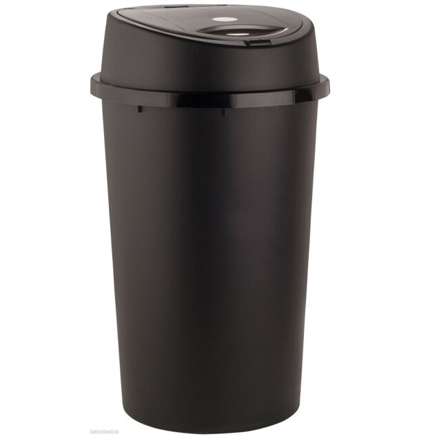 Rubbish Waist Touch Open Lid 45l Black Kitchen Home Dust Recycling