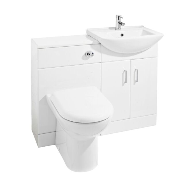 1050mm Floorstanding Vanity Unit & Wc Unit Combination Set Back To