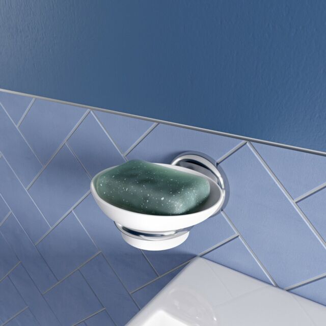 Croydex Grosvenor Flexi-fix Chrome Soap Dish & Holder - Grosvenor