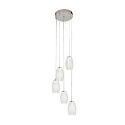 5 Lights Chrome Finish Ceiling Mounted Fitting Pendant Light Clear