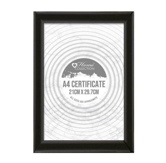[set Of 4] Black Styrene A4 (21 X 30cm) Certificate Photo Frame