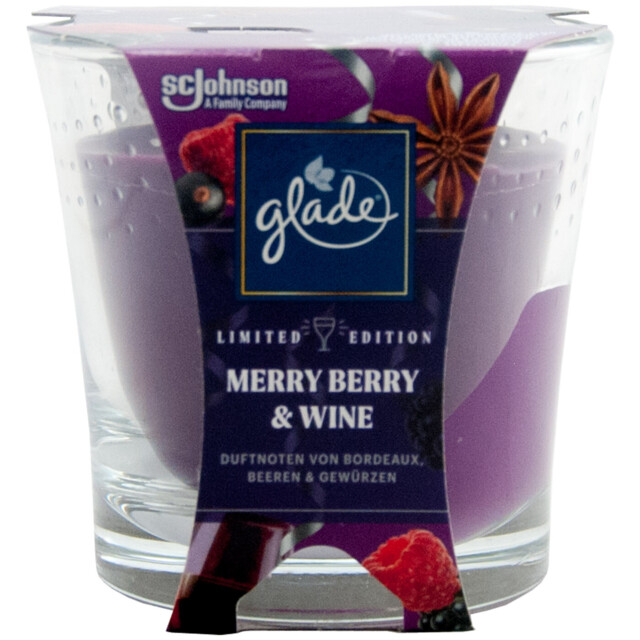 Glade Scented Candle Merry & Wine 1 X 129g - Bordeaux - Berries -