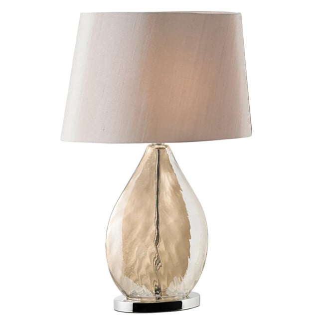 Table Light Gold Kew Tinted Glass Mink Endon Kew-tlgo
