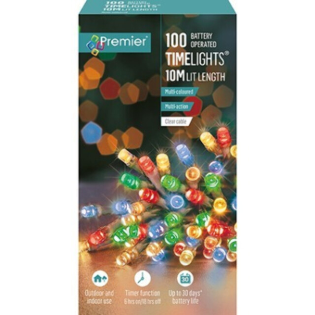 Premier Decorations Multi-coloured Led Lights Clear Cable