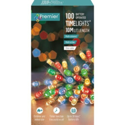 Premier Decorations Multi-coloured Led Lights Clear Cable