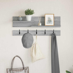 Wall-mounted Coat Rack Grey Sonoma 90x15x36cm Engineered Wood 2