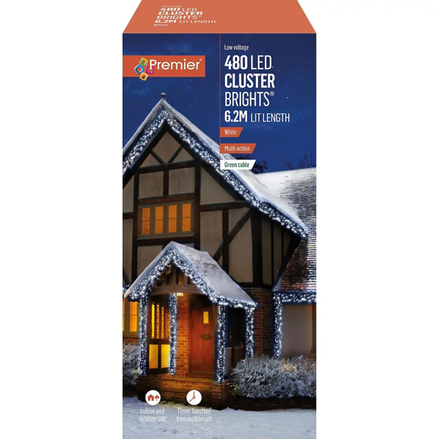 Premier 480 Led Cluster Indoor Outdoor Multi-action Christmas Light