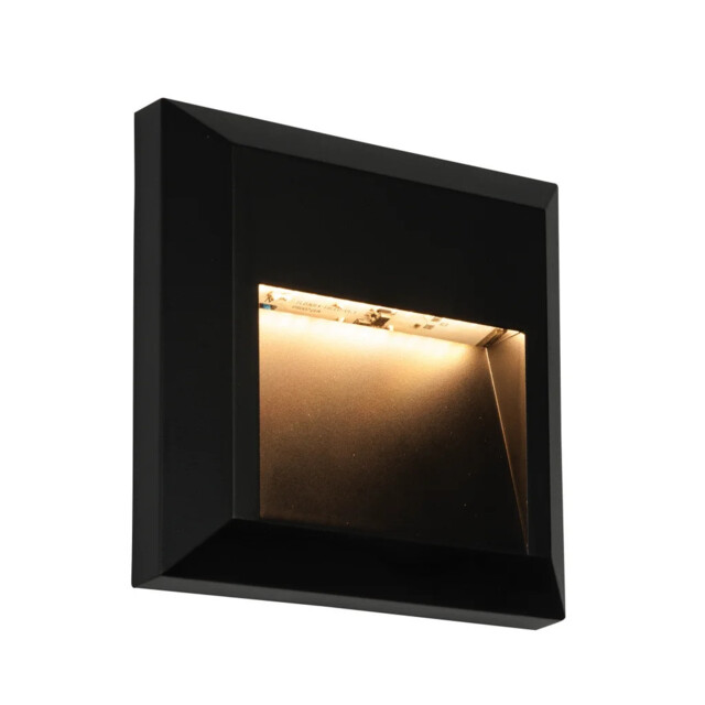 Wall Light Black Severus Square Ip65 3000k Saxby 61219