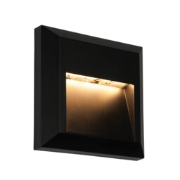 Wall Light Black Severus Square Ip65 3000k Saxby 61219