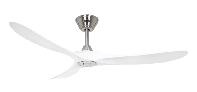 Dc Ceiling Fan With Remote Control Eco Genuino Brushed Chrome & White