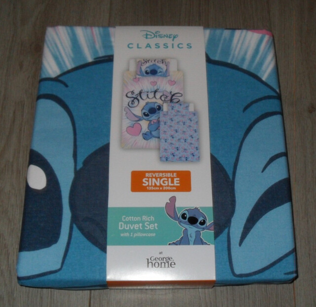 Disney Lilo & Stitch Reversible Single Duvet Set By George At Asda -