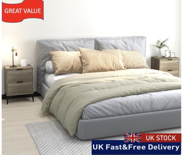 Bedside Tables Set Of 2 With 2 Drawers For Bedroom, Living Room
