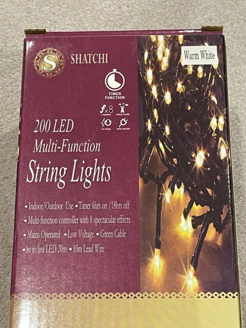 200 Christmas Led Strings Fairy Lights Mains Plug-in Outdoor Garden