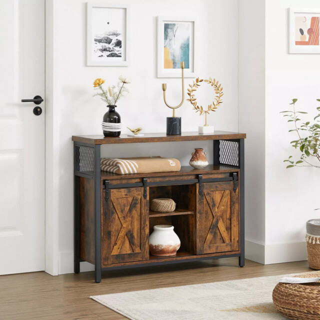 Industrial Brown Dining Sideboard Kitchen Cupboard Storage Cabinet