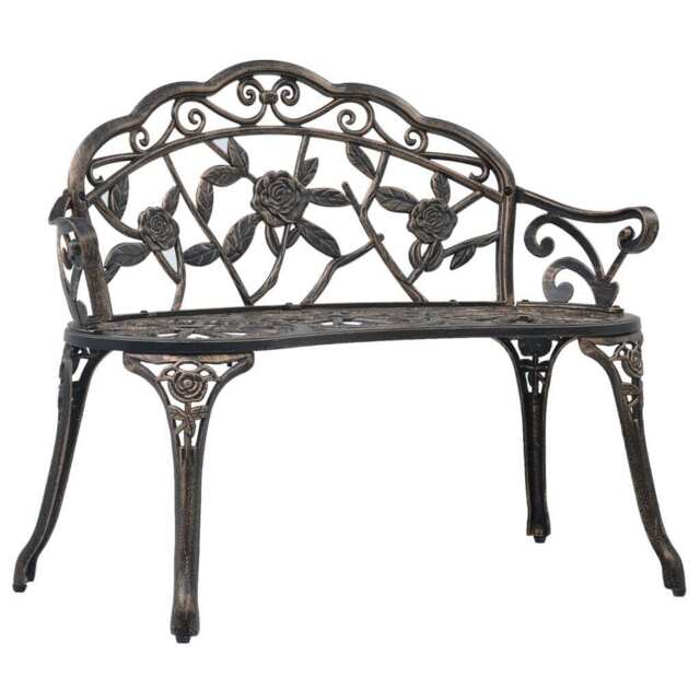 Bistro Bench 100cm Bronze Cast Aluminium Vidaxl