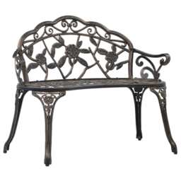Bistro Bench 100cm Bronze Cast Aluminium Vidaxl