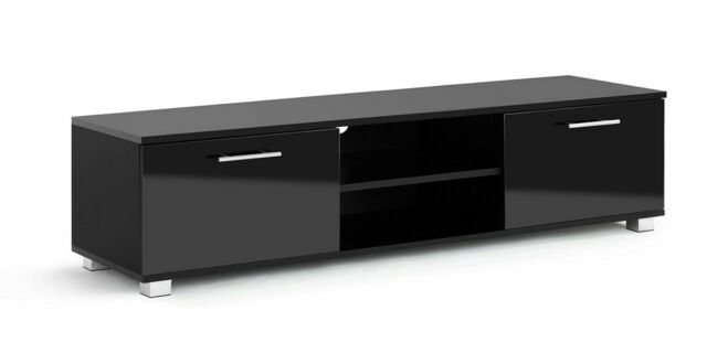 "Tv Stand For 65 Inch Tv Black Modern Cabinet Gloss Doors For 50"" 55"""