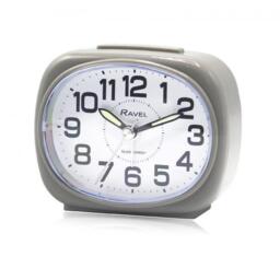 Ravel Small Sized Pillow Shaped Bedside Alarm Clock Grey Rc040.2