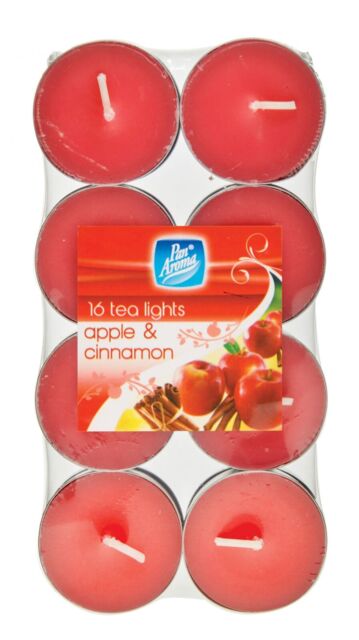 Pack Of 16 Apple And Cinnamon Tea Lights